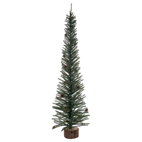 Vickerman 48" Caramel Pine Artificial Christmas Tree Unlit, Seasonal Indoor Home Decor with Decorative Wood Base