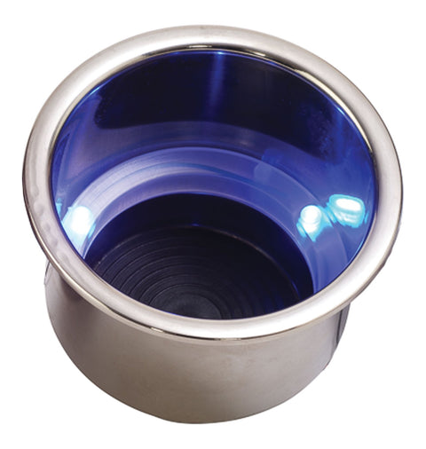 Sea-Dog 588074-1 Led Flush Mount Combo Drink Holder with Drain - Blue