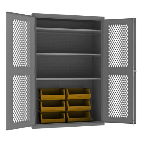 Durham EMDC-482472-6B-3S-95 Bin Cabinet, 72" Overall Height, 48" Overall Width, Total Number of Bins 6