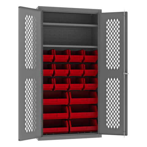 Durham EMDC-361872-18B-2S-1795 Bin Cabinet, 72" Overall Height, 36" Overall Width, Total Number of Bins 18