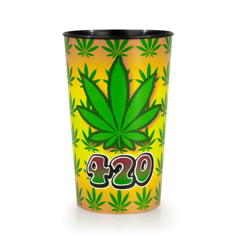 JUST FUNKY 32Oz Tall Insulated Tumbler Features A Pot Leaf Image With The Text 420" | Lightweight, Yet Sturdy Glass | Perfect For Everyday Use
