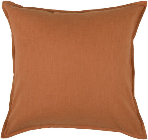 Rizzy Home T03715 20" x 20" Pillow Cover with Hidden Zipper, Orange