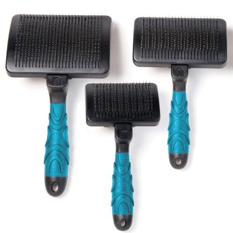 Master Grooming Tools MGT Self-Cleaning Slicker Brush M Blu.