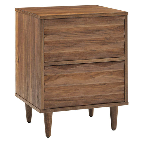 Modway MOD-7080-WAL Vespera 2-Drawer Nightstand, Walnut