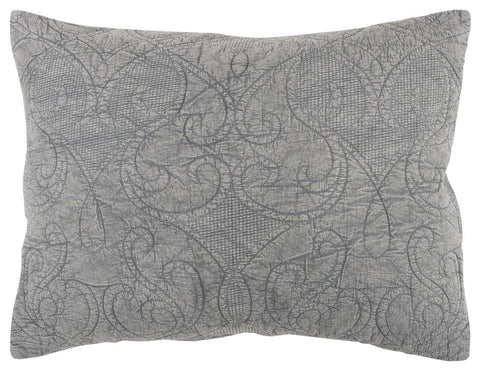 Rizzy Home | BQ4566 | Polyester Quilt | 106"x92" Gray/Black/Nuetral Solid