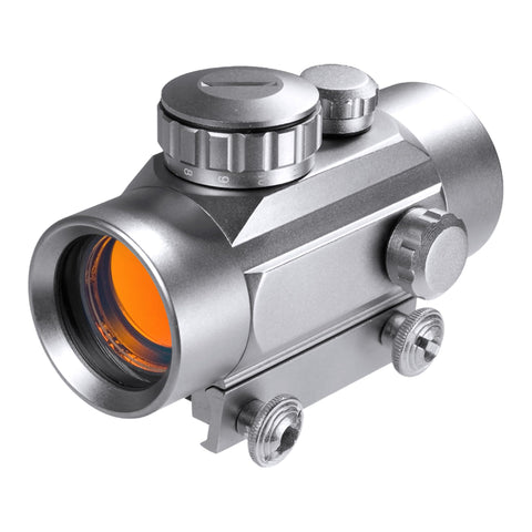 Barska 30mm Red Dot Sight – 1x Magnification, 5 MOA Reticle, Adjustable Brightness, Unlimited Eye Relief, Weaver Mount, Anti-Reflective Coating