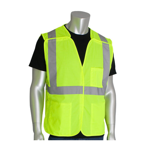 PIP 302-5PVOR-XL ANSI Class 2 Three Pocket Solid Breakaway Vest