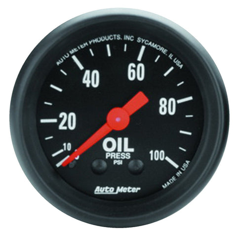 AUTO METER 2604 Z-Series Mechanical Oil Pressure Gauge, 2-1/16" (52.4mm)