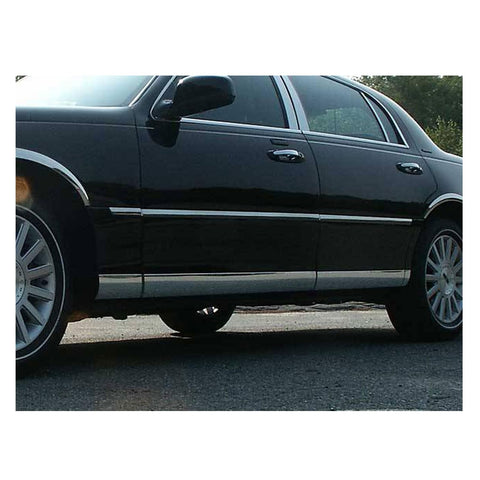 QAA is Compatible with 1998-2011 Lincoln Town Car 8 Piece Stainless Rocker Panel Trim, Lower Kit, 4.5" Width TH38680