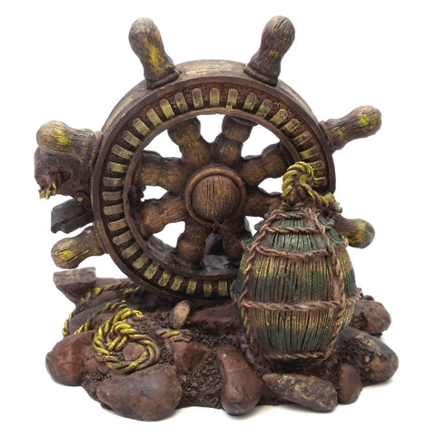 Novelties & Gifts 1256068A Old Relics of The Sea - Resin Antique Nautical Wheel