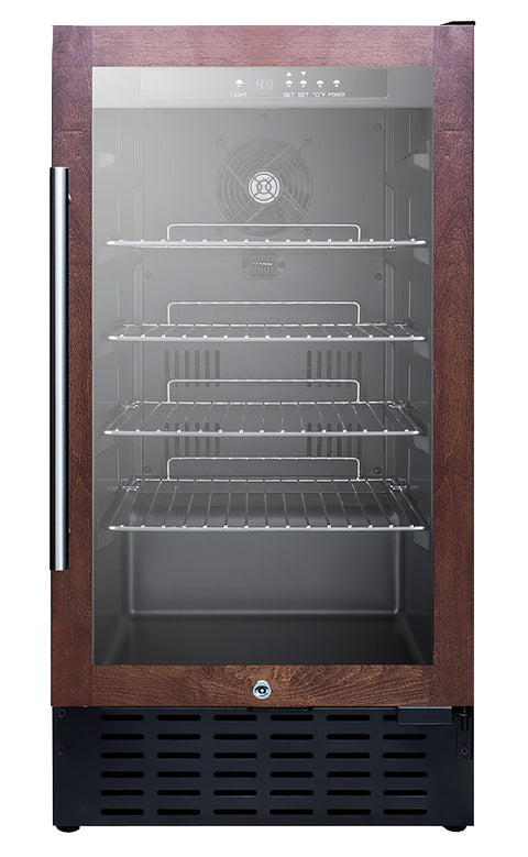 Summit Appliance SCR1841BPNR P18 Wide Built-In Beverage Center (Panel Not Included); Digital Display; 2.7 cu.ft. Capacity, LED Lighting; Automatic Defrost; Fully Finished Black Cabinet