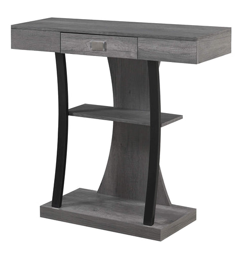 Convenience Concepts Newport Harri Console Table 36" - Modern Sofa Table with Storage Shelves, One Drawer Narrow Entryway Hall Table for Living Room, Charcoal Gray