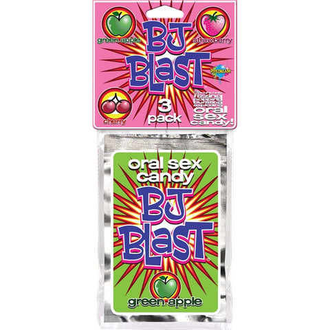 BJ Blast Oral Sex Candy 3 Pack: Strawberry, Cherry, and Green Apple