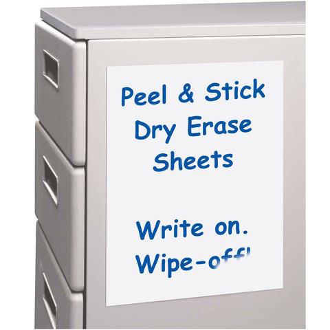 C-Line Peel and Stick Dry Erase Sheets, 11 x 8.5 Inches, 25 per Box (57911) White