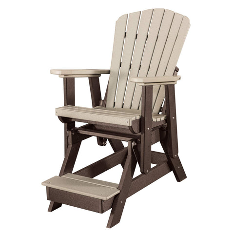 American Furniture Classics Model 515ARW Fan Back Glider in Aruba Blue with a White Base Made in the USA