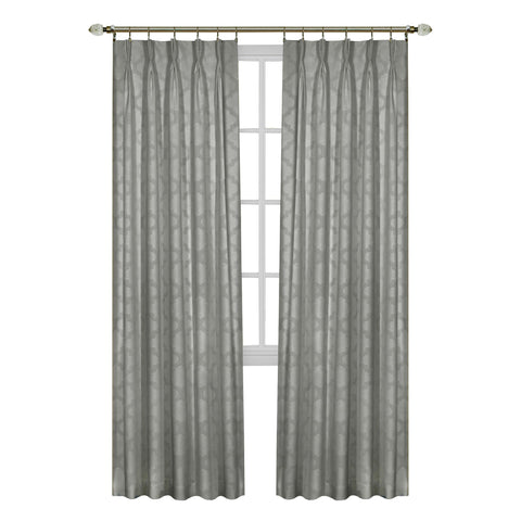 ACHIM Windsor Room Darkening Pinch Pleat Panel Window Curtains - 34 x 63 Inch (Silver) - Polyester Soft Window Panel Blackout Drapes - Pleated Window Shades for Bedroom & Living Room Home Decor