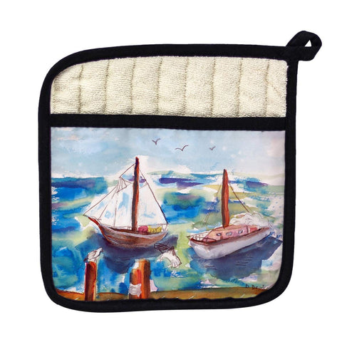 Betsy Drake PT933 Two Sailboats Pot Holder