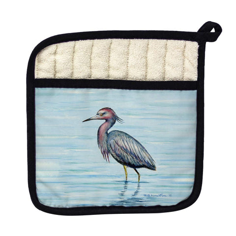 Betsy Drake PT492 Dicks Little Blue Heron Pot Holder
