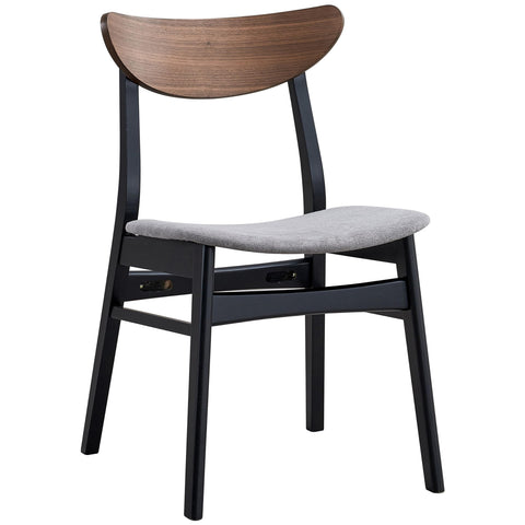 Acme Rebi Wood and Fabric Upholstered Side Chair in Gray and Black (Set of 2)