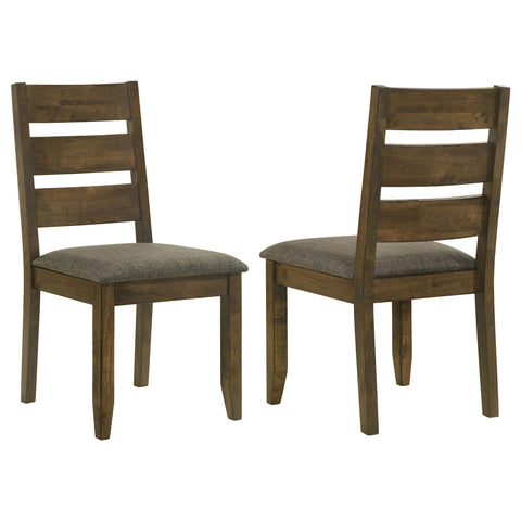 Coaster Home Furnishings - Alston - Asian Hardwood and Plywood - Farmhouse Upholstered Dining Chairs with Padded Seat - Dining Room & Home Kitchen - Set of 2 - Knotty Nutmeg - 106382