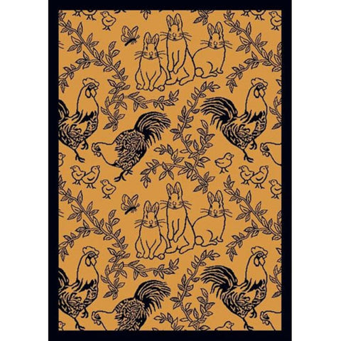Joy Carpets Kaleidoscope Feathers and Fur Whimsical Area Rugs, Navy