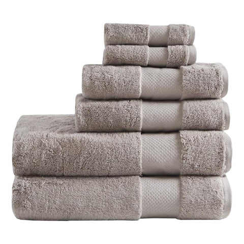Oakestry 100% Cotton 600gsm Soft Linen Highly Absorbent Luxury Quick Dry Twist Yarn Construction Turkish Bath Towel Set with Dobby Border for Bathroom, Taupe