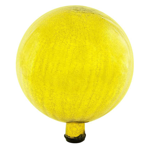 Achla Designs 12-Inch Crackle Gazing Globe Ball, Lemon Drop