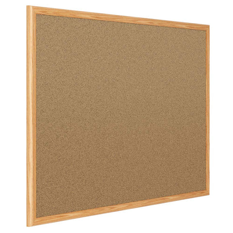Mead Cork Bulletin Board, Framed Corkboard, 4' x 3', Message Board, Oak Finish Frame (85367)