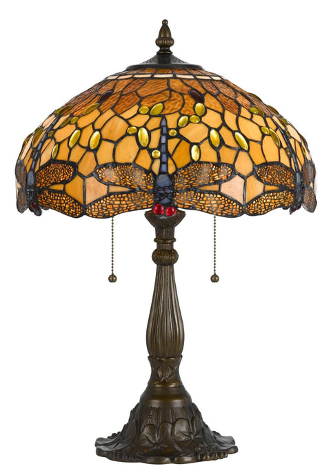 Cal Lighting BO-2372TB Tiffany/Mica Two Table Lamp Lighting Accessories, Copper