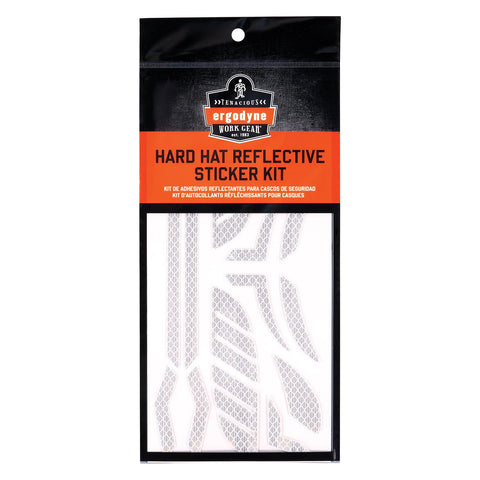 Ergodyne Skullerz 8961 Reflective Hard Hat Stickers, Safety Helmet Strips, Hard Hat Accessories Adhesive Sticker Decal Kit
