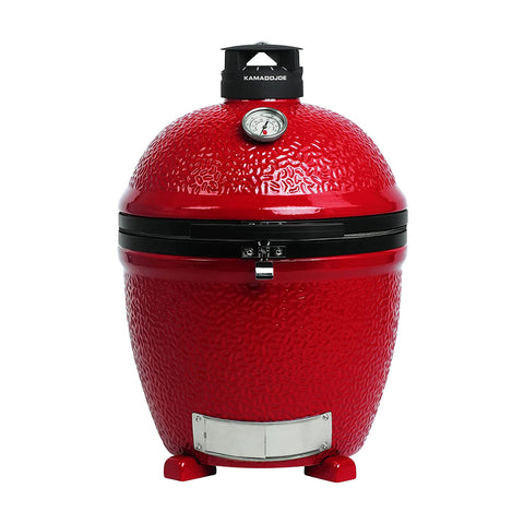 Kamado Joe Classic Joe Series II 18-inch Standalone Ceramic Charcoal Grill and Smoker with AirLift Hinge, Kontrol Tower Top Vent and 250 Cooking Square Inches in Red, Model KJ-23RHC