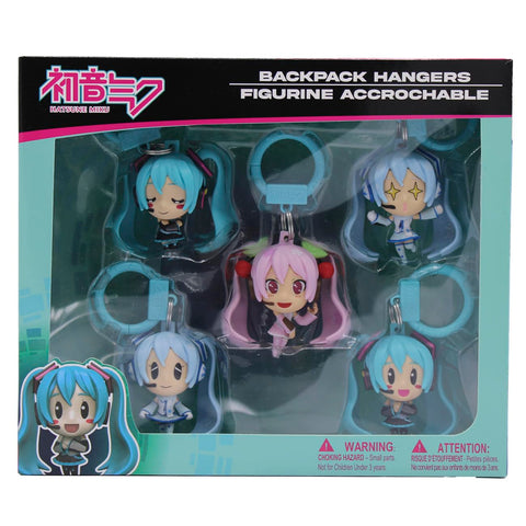 Just Toys LLC Hatsune Miku Backpack Hangers – 5?Pack Sakura, Snow & Classic Miku Keychains – PVC Anime Hangers for Bags, Backpacks, Purses & Gifts