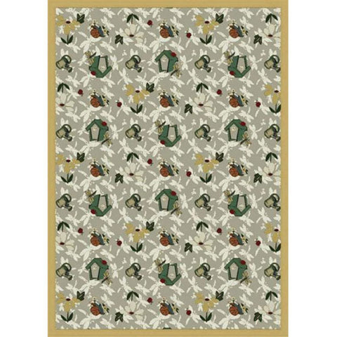 Joy Carpets Kaleidoscope Flower Garden Whimsical Area Rugs, Taupe