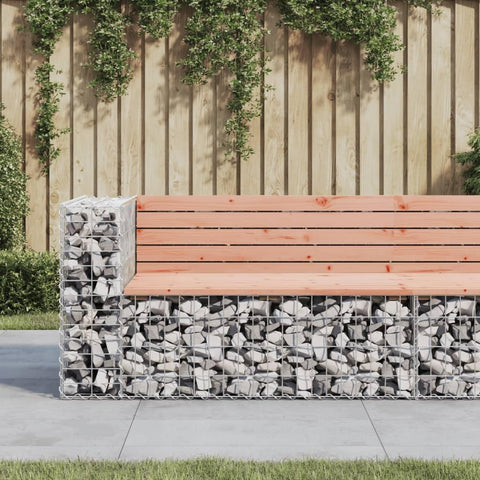Oakestry Patio Bench Gabion Design 48 in x28 x25 8 Solid Wood Douglas Outdoor Garden Seating Furniture Weather Resistant Durable Heavy Duty Modern Backyard Porch Deck Lawn