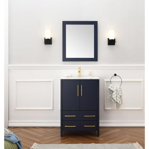 Legion Furniture 24" Blue Solid Wood Sink Vanity with Mirror