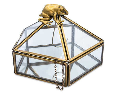 Ukonic Harry Potter Gold Chocolate Frog Jewelry Box Organizer Display Case Container | Jewelry Dish Trinket Tray For Necklaces, Rings, Bracelets | Home Decor Room Essentials | Wizarding World Gifts