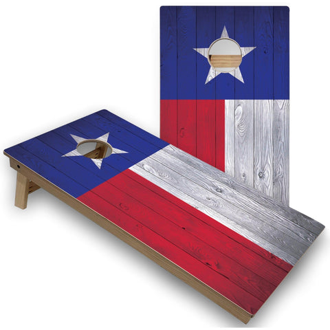 Skip's Garage Texas Flag All-Weather Cornhole Boards - PVC - Include Hole Lights