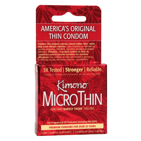 Kimono Condoms: Micro Thin/Regular, 3 ct (3 Pack)