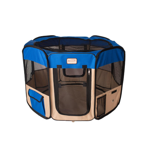 Armarkat PP001B Blue and Beige Portable Playpen