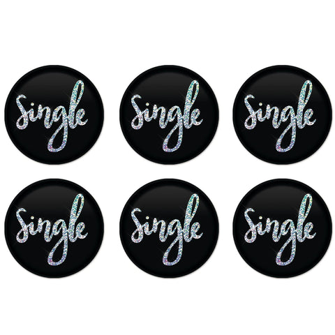 Beistle 6 Piece Prismatic Pin Back Buttons For Divorce Party Finally Done Newly Single Decorations