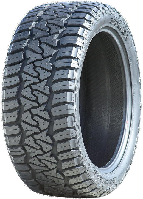 Evoluxx Rotator R/T All-Terrain Mud Off-Road Light Truck Radial Tire-37X12.50R22LT 37X12.50X22 37X12.50-22 127Q Load Range F LRF 12-Ply BSW Black Side Wall