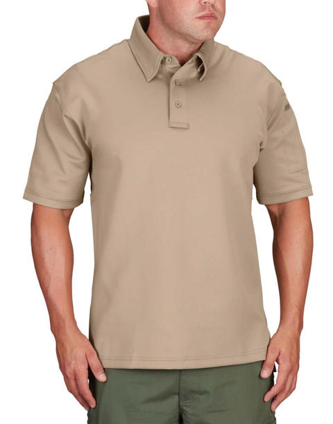Propper Men’s I.C.E. Short Sleeve Performance Polo – Cooling Duty Work Shirt for Uniform Wear – Silver Tan, Large