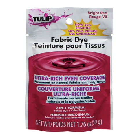 Tulip Permanent Fabric Dye Powder, Hot Dye Method for Vibrancy, Long-Lasting Color, Bright Red