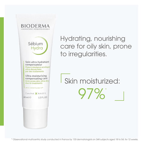Bioderma - Sébium - Hydra Skincare - Moisturizes, Protects and Rebuilds Skin Barrier - Face Lotion for Oily Skin, 0.01 Pound