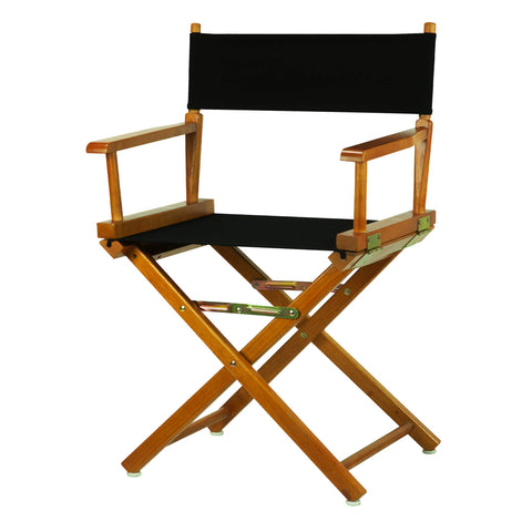 Casual Home 18" Director's Chair Honey Oak Frame with Black Canvas