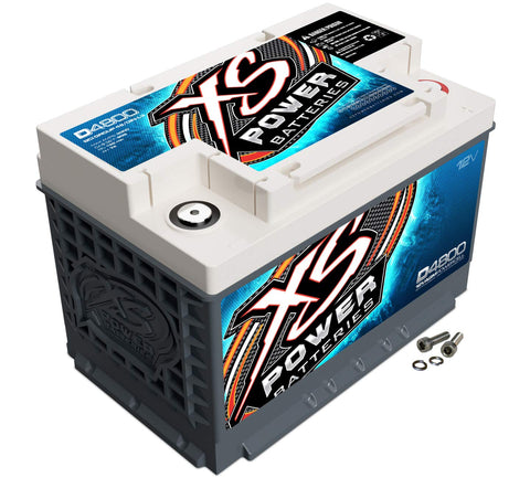 XS Power D4800 3000 Amp AGM Battery with M6 Terminal Hardware - Group 48 12 Volt 72Ah 950CA Deep Cycle AGM Powercell for Car Audio Systems and Performance Cars