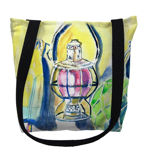Betsydrake TY062G 18 x 18 in. Lantern & Bowies Tote Bag - Large Black