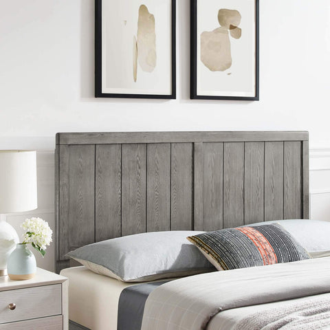 Modway MOD-6218-GRY Robbie Queen Wood Headboard, Gray