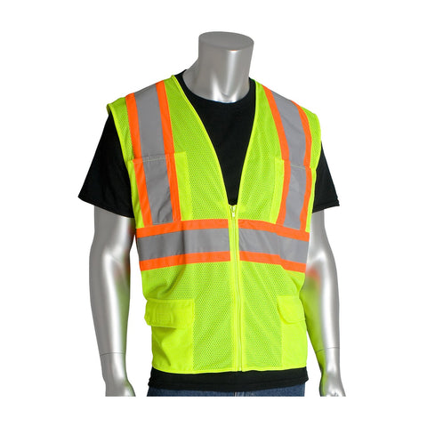 PIP 302-MVZPOR-3X ANSI Class 2 Two Tone Six Pocket Mesh Vest
