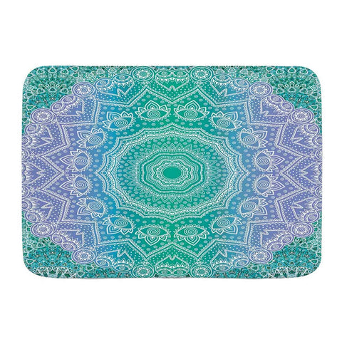 Bath Mat Rug,Ethnic Mandala Geometric Figure PrintPlush Bathroom Decor Mats with Non Slip Backing,31.5" X 19.5"
